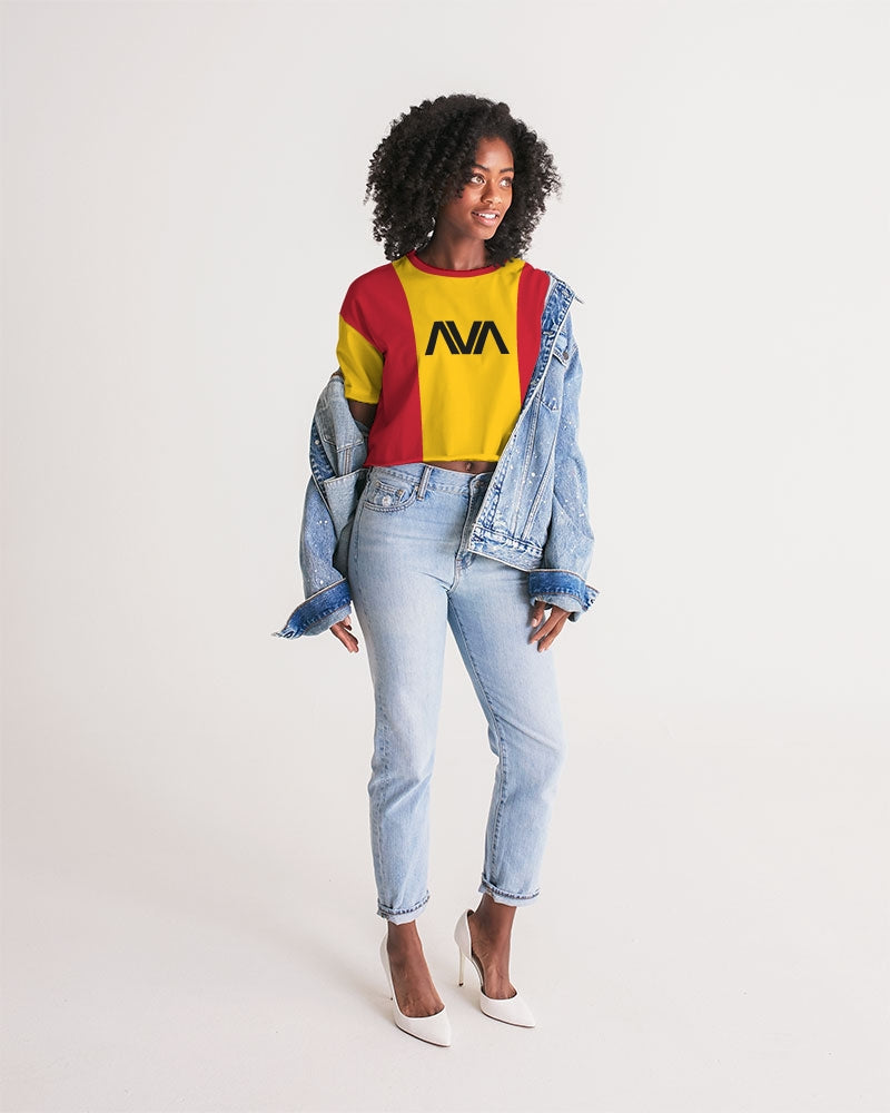 SPAIN Women's All-Over Print Lounge Cropped Tee