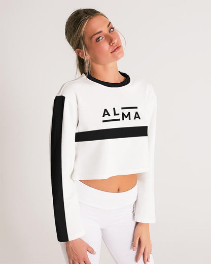 ALMA B/W Ladies Cropped Sweatshirt