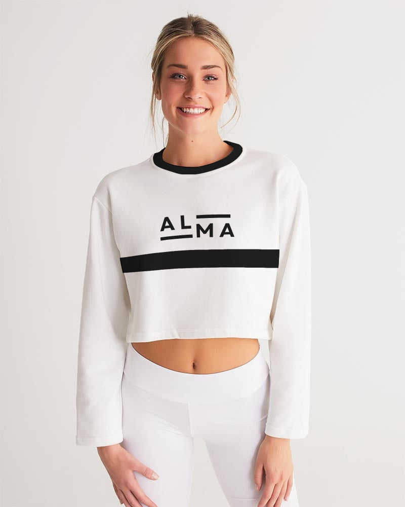 ALMA B/W Ladies Cropped Sweatshirt