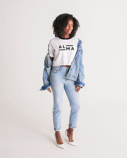 ALMA B/W Ladies Cropped Tee