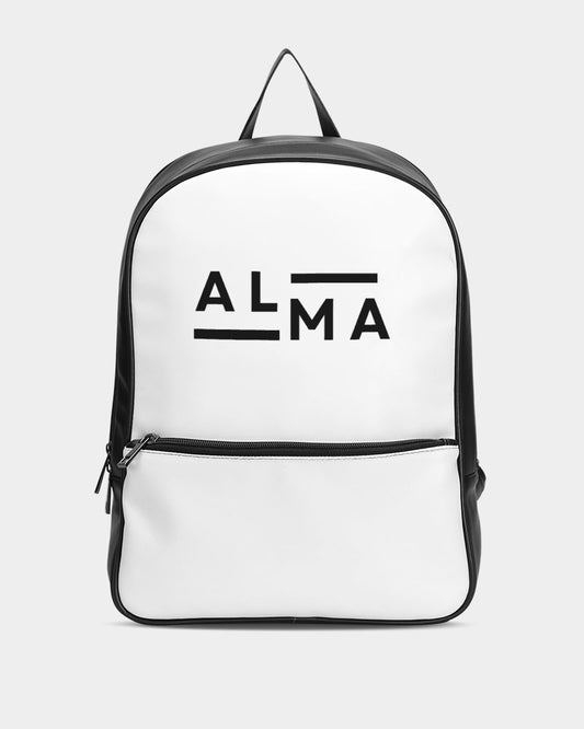 ALMA B/W Classic Faux Leather Backpack