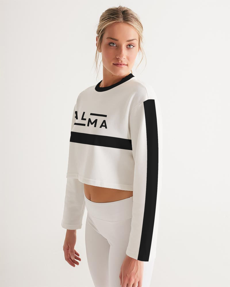 ALMA B/W Ladies Cropped Sweatshirt