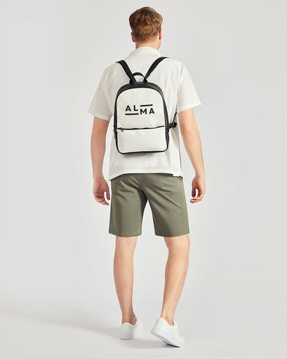 ALMA B/W Classic Faux Leather Backpack