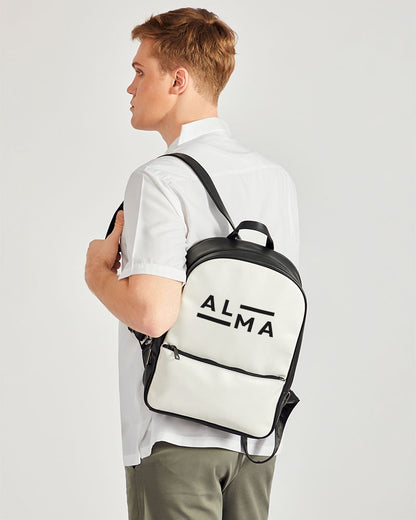 ALMA B/W Classic Faux Leather Backpack