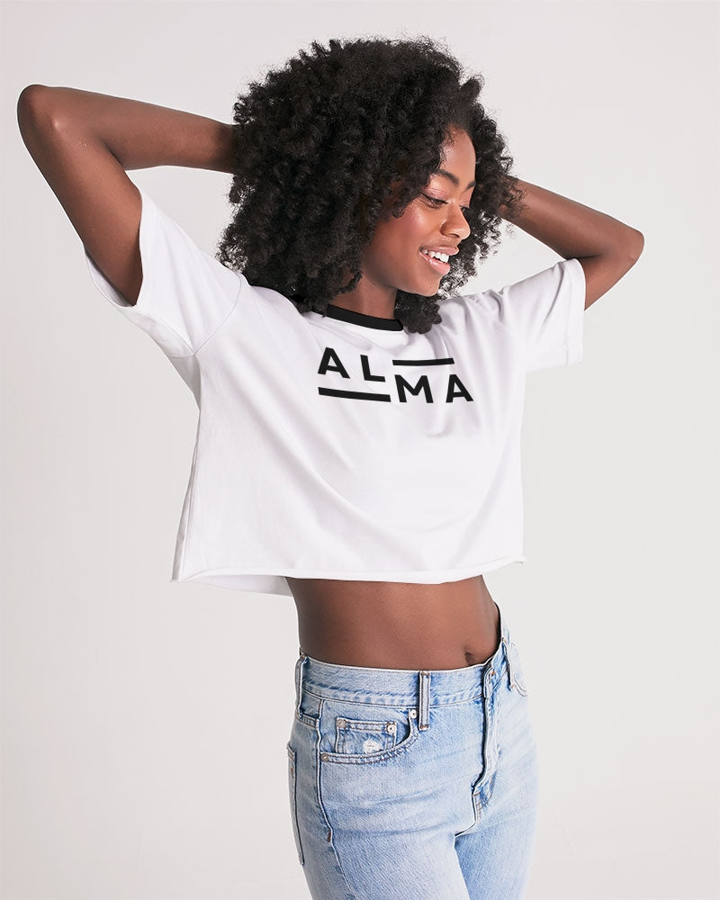 ALMA B/W Ladies Cropped Tee